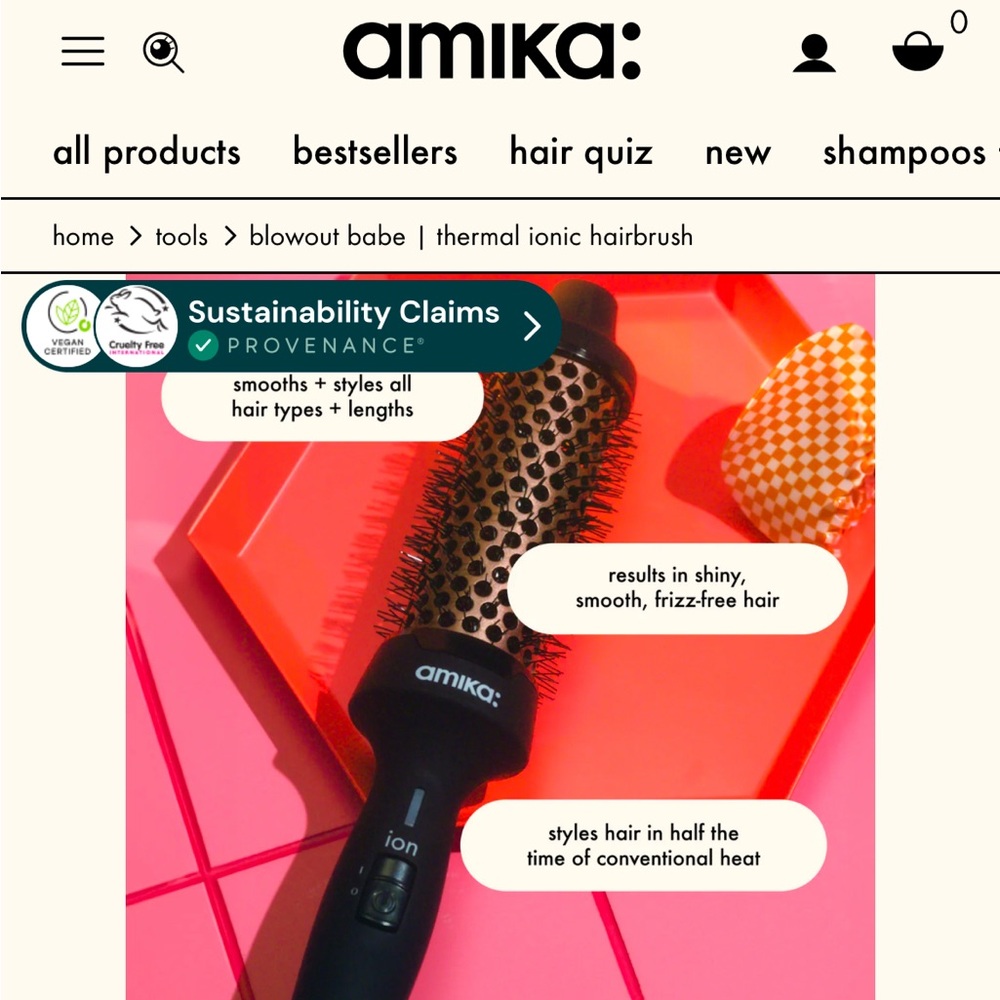 AMIKA blowout babe thermal ionic hairbrush